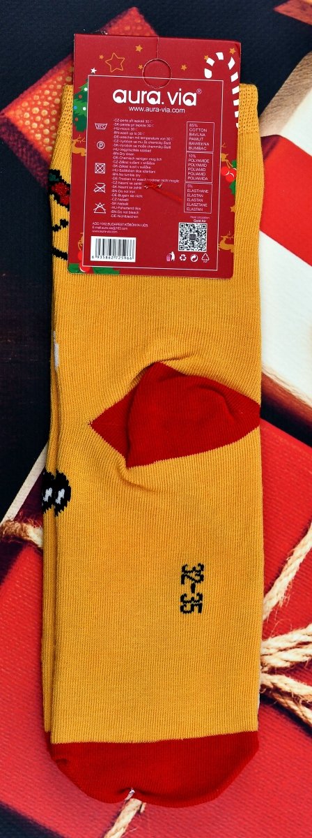 Świąteczne skarpety Aura.Via z brokatem–wyjątkowy blask na zimę 32-35