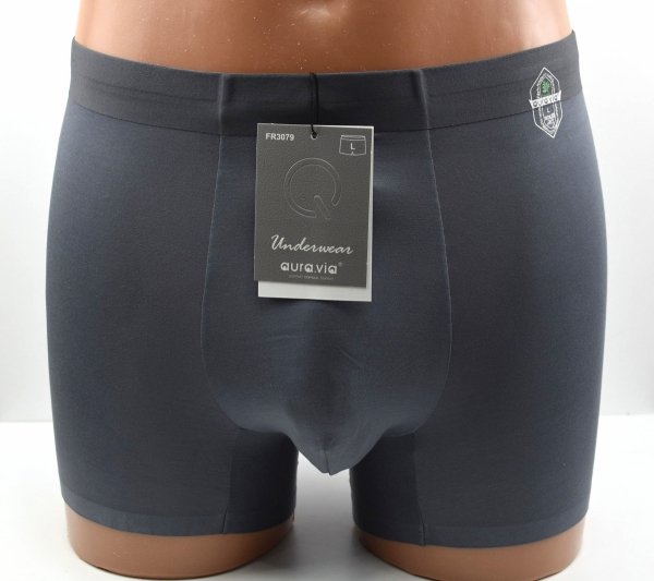 Grafitowe bambusowe 90% bokserki męskie AuraVia–naturalny komfort, rozmiar L