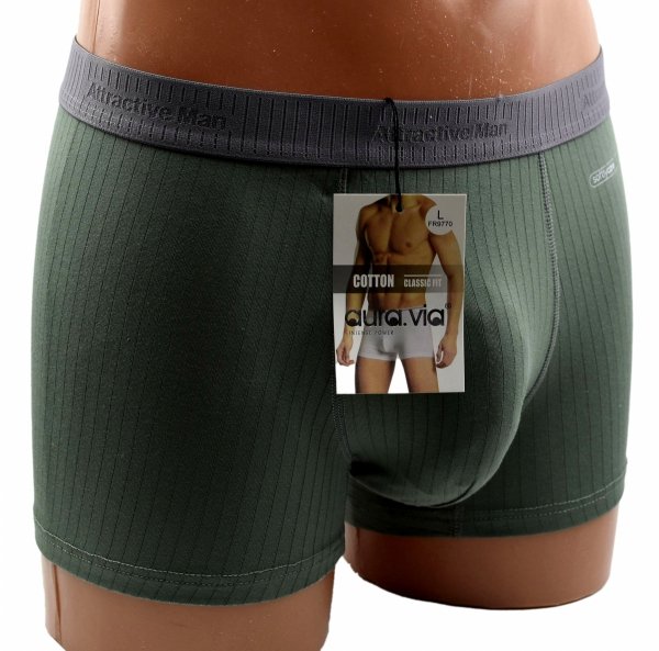 Męskie bokserki Auravia–prążkowana dzianina, elastyczne dopasowanie rozmiar 2XL