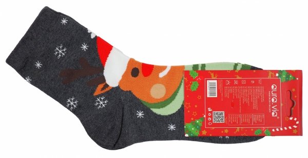 Skarpety świąteczne 38-41 AuraVia,skarpetki gwiazdka unisex mikołaj prezent