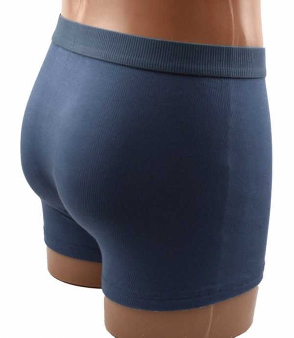 Niebieskie bambusowe bokserki męskie Comfort Pro–prążkowane, rozmiar 2XL