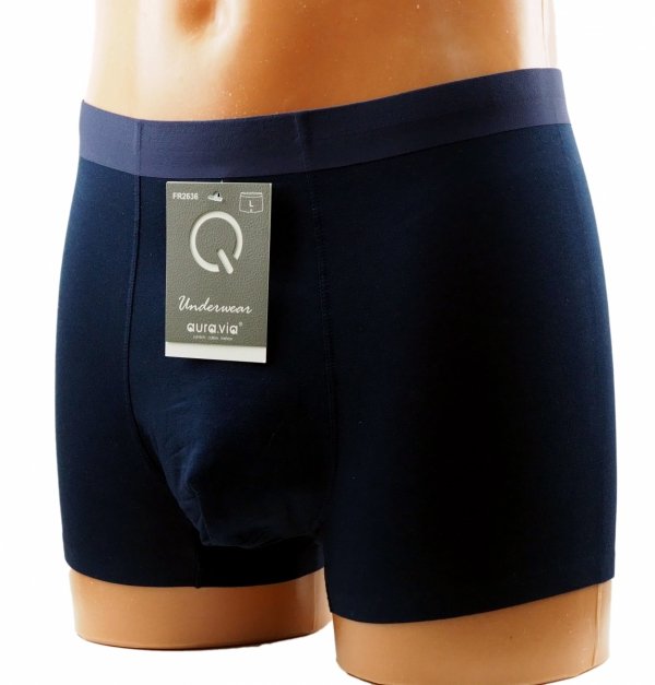 Bokserki męskie Aura.Via – granatowe, bambusowe i przewiewne, rozmiar L
