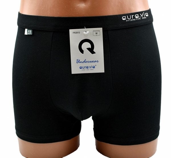 Czarne bokserki męskie Auravia–95% bawełny, gładkie i wygodne, rozmiar L