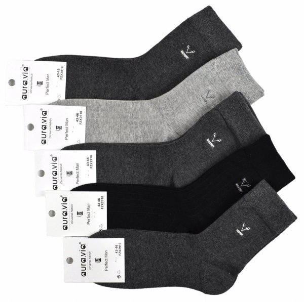 Zestaw męskich skarpet w prążki, komfort bawełny i haft VICTORY 43-46 