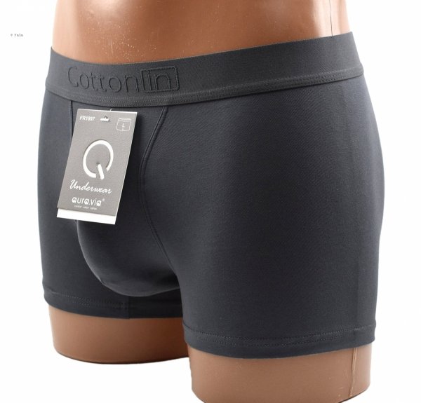 Auravia Cotton In – grafitowe bokserki męskie 95% bawełny, rozmiar 2XL