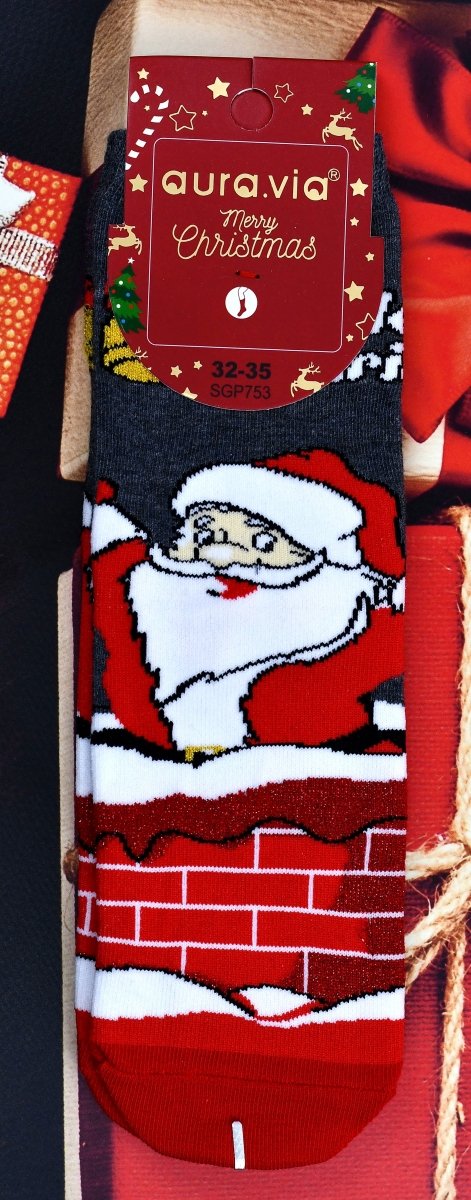 Świąteczne skarpety Aura.Via z brokatem–wyjątkowy blask na zimę 32-35