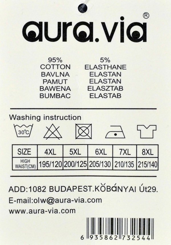 Męskie bokserki Auravia–prążkowana dzianina, elastyczne dopasowanie rozmiar 6XL