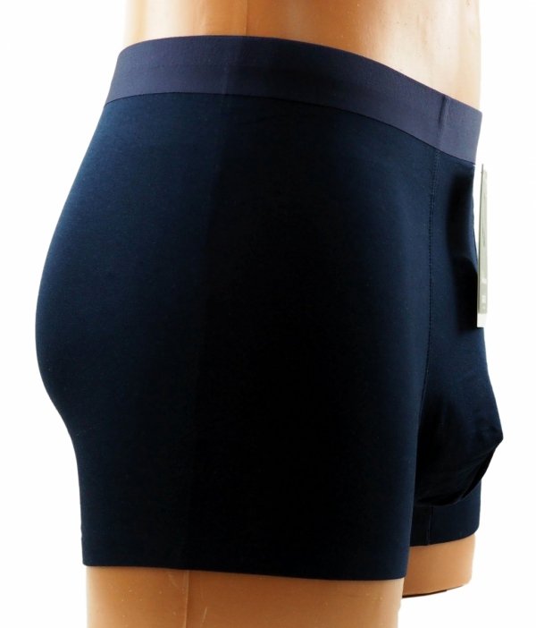 Bokserki męskie Aura.Via – granatowe, bambusowe i przewiewne, rozmiar L