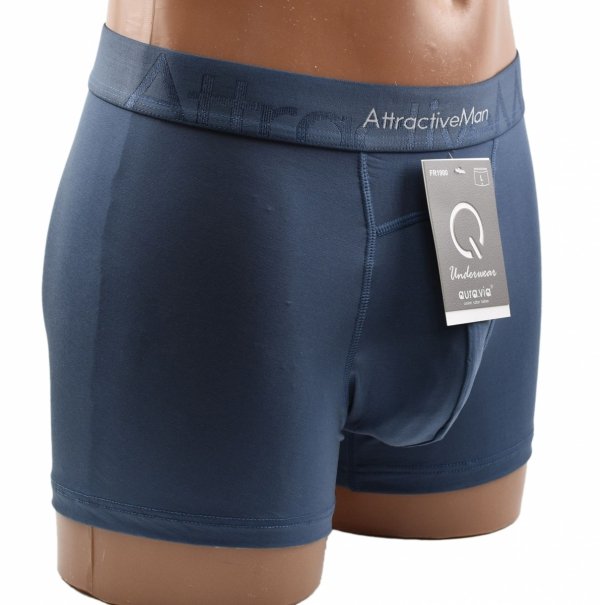 Bokserki męskie Auravia AttractiveMan–bambus, ciemnoniebieskie, gładkie, rozmiar 3XL