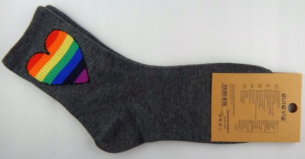 Skarpety serca, tęcza zest.3 par 35-38 Aura.via