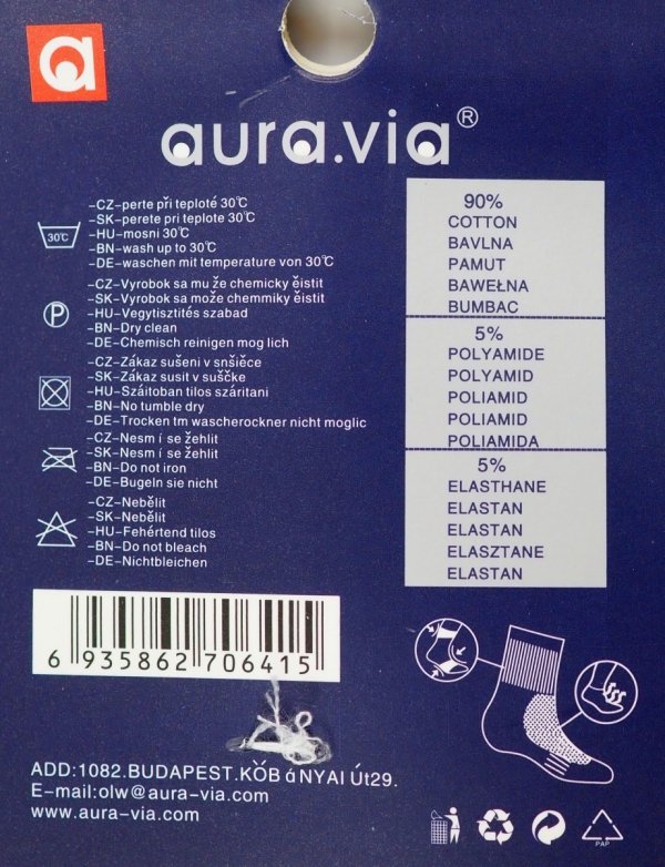Wykonane z 90% wysokiej jakości włókien bawełnianych -  AuraVia Model FD57