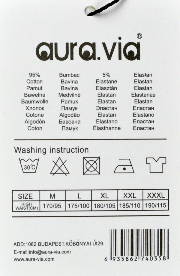 Niebieskie bokserki męskie Aura.Via Ghlin Kline–złota gumka, bawełna, rozmiar L