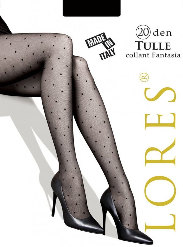 Lores Tulle 20 den–rajstopy w kropki z efektem tiulu, Made in Italy