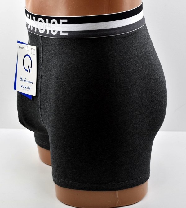 Aura.Via – ciemnoszare bokserki męskie z szeroką gumką GOOD CHOICE, rozmiar 3XL