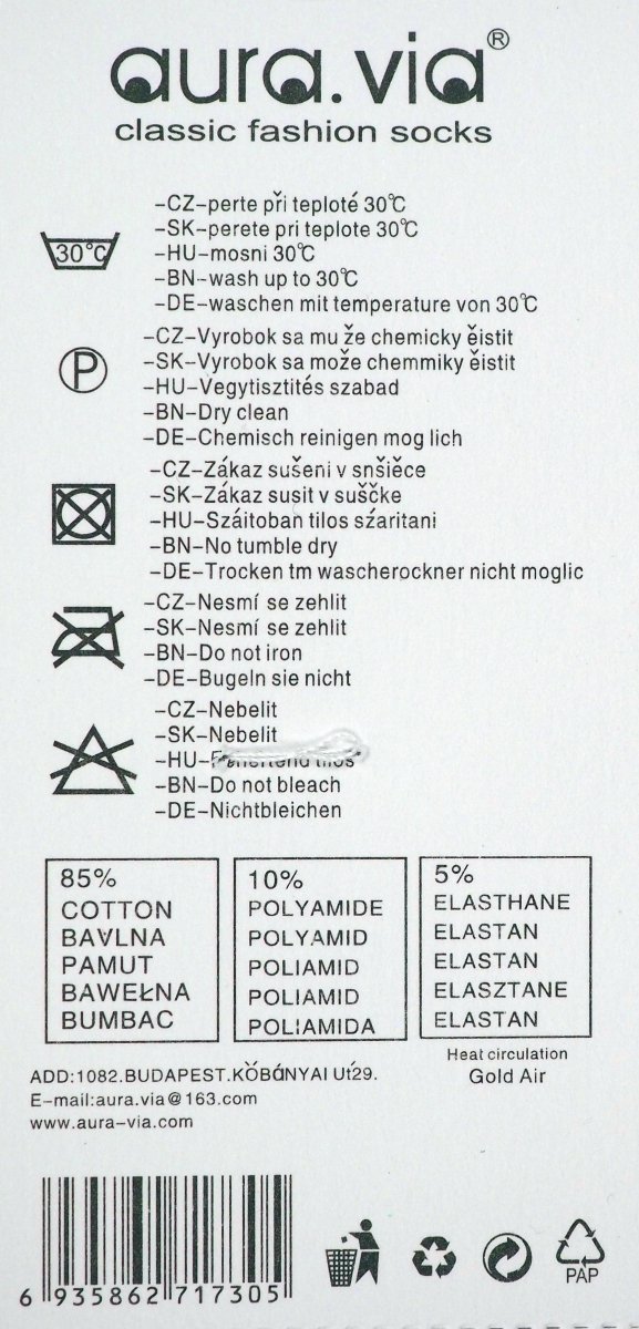 Zestaw 3 Par Stopek bawełnianych AuraVia 38-41, skarpety z motywem serc.
