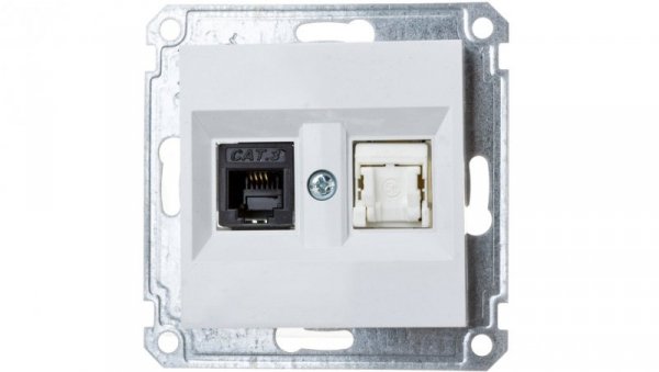 Lumina Gniazdo teleinformatyczne RJ11/12 + RJ45 białe WL2210
