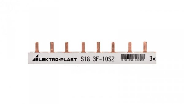 Szyna prądowa typu PIN 3P 10mm2 63A 18 pinów IZS10/3F/18 45.228