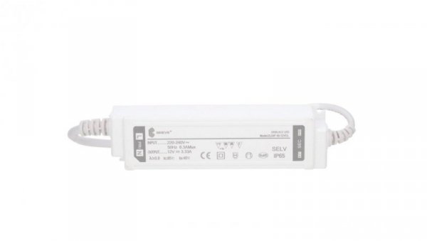 Zasilacz LED 12V DC 40W 3,33A IP65 /z zabezpieczeniami/ ZLDP 40-12YCL 19712-9038