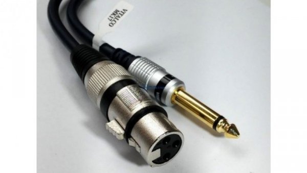 Kabel przyłącze mikrofonowe gn.XLR 3p/wt.Jack 6,3 mono MK17 /1,5m/