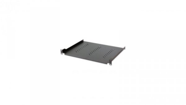 Półka 1U 305mm rack 19, 2 pkt mocowania, perforowana czarna