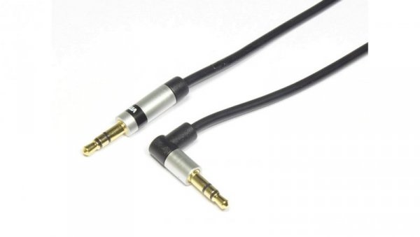 Kabel Jack 3,5 stereo -Jack 3,5 stereo slim kątowy JKJ53 1m