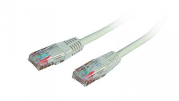 Kabel krosowy EmiterNet UTP kat.5E PVC 1 m szary, EM/PC-UTP5EPVC-1M