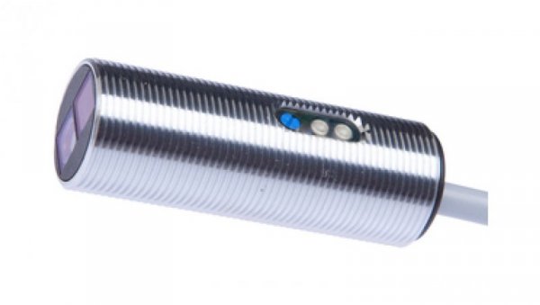 Czujnik optyczny odbiciowy M18x1 dł: 50mm Sn: 10-120mm 10-35V DC PNP NO kabel 2m IP67 OT180106
