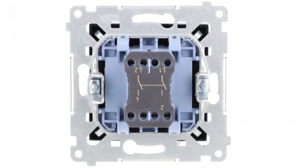 Simon 54 Łącznik dwubiegunowy (moduł) 16AX 250V zaciski śrubowe czarny mat DW2A.01/49