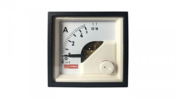 Amperomierz analogowy panelowy 10 (Input, Scale)A AC -10C do +65C RS PRO