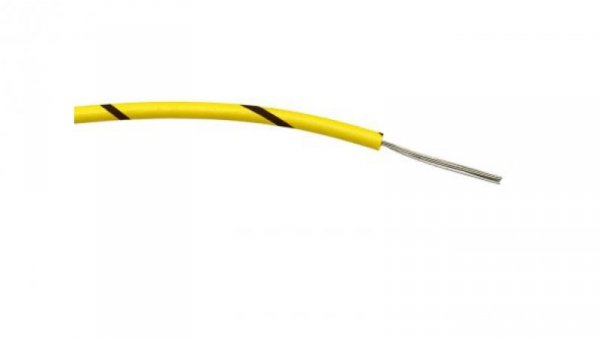 Przewód jednożyłowy linkowy, 0,5 mm², 16/0,2 mm, 20 AWG, PVC, 1 kV AC, Czarny/Żółty, dł. 100m, RS PRO
