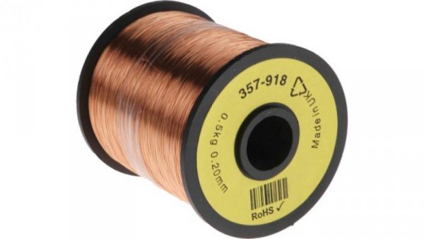 Przewód miedziany, Jednordzeniowy, 32 AWG, 0,03 mm², dł.: 1600m, Maksymalnie +155C