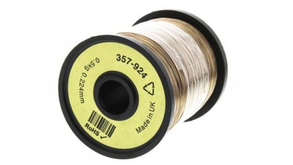 Przewód miedziany, Jednordzeniowy, 31 AWG, 0,04 mm², dł.: 1300m, Maximum of +155 C