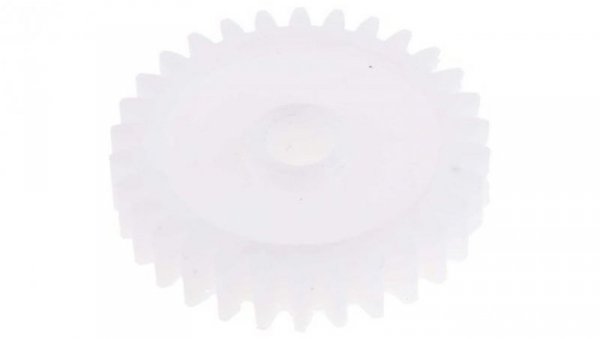 Koło zębate walcowe, moduł: 1, l.zębów: 30, śr. piasty: 14mm, śr. otworu: 6mm, POM
