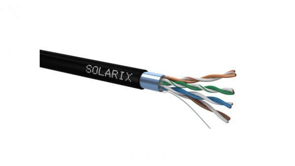 Kabel instalacyjny Solarix CAT5E FTP PE Fca zewnętrzny 305m/box SXKD-5E-FTP-PE czarny