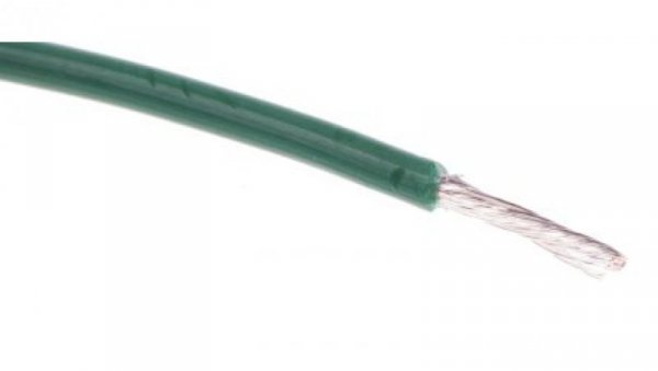 Przewód jednożyłowy linkowy, Przewód instalacyjny, 0,2 mm², 11/0,16 mm, 24 AWG, XLPE, 300 V, Zielony, dł. 100m, RS PRO