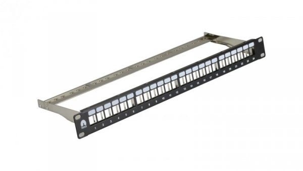 Patch panel pusty RACK 19 1U na 24 moduły keystone STP czarny NEKU