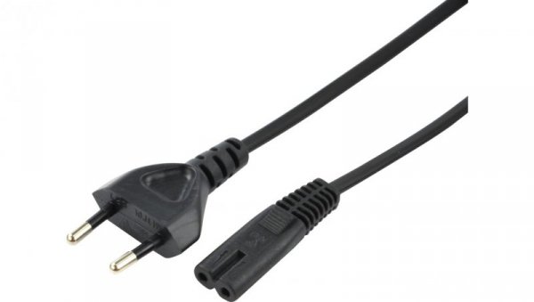 Kabel zasilający 230V 2,5A audio 5m czarny