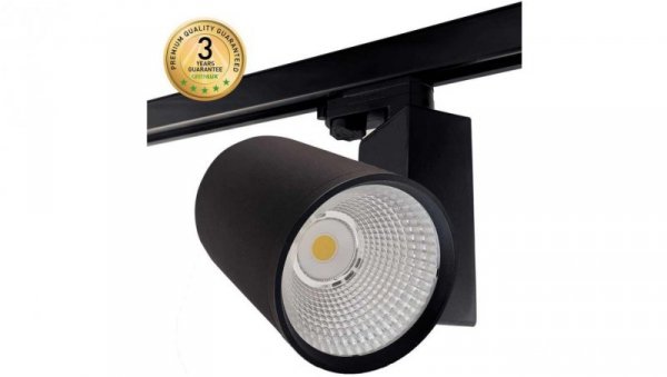 Projektor LED na szynę 30W 3100lm 3000K/ciepła IP20 z adapterem 3-fazowym czarna SPOTEO TRACK B 30W 45 WW GXTR107