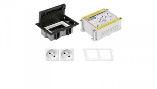 KONTAKT SIMON FLOOR BOX puszka podłogowa 2x gniazdo pojedyncze z/u + kaseta do wylewki