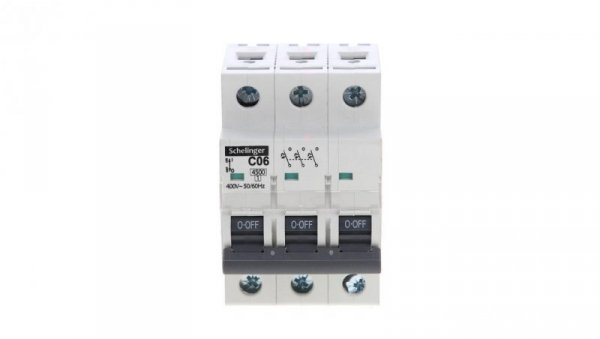 WYŁĄCZNIK NADPRĄDOWY 4,5KA 3P C 06A SCHELINGER A02-G7-3P-C06