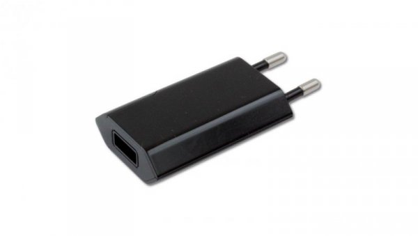 Sieciowa Ładowarka 100-240V - USB 5V 1A Slim Czarna