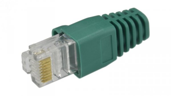 Gumowa osłonka wtyku RJ45 zielona WORECZEK 100szt.