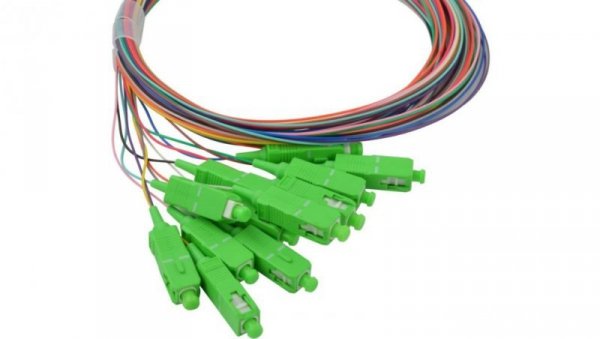 Pigtail światłowodowy FO SM SC/APC 9/125 Easy Strip 3m Zestaw 12 sztuk kolorowe