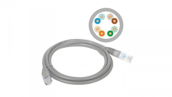 Patchcord UTP A-LAN KKU5SZA20 (RJ45 - RJ45 20m UTP kat. 5e kolor szary)