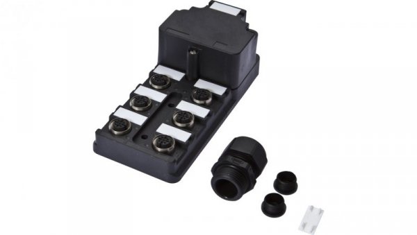 Rozdzielacz, 6x M12 5pin, PBT, M20 x 1,5 z tworzywa sztucznego, ze złączką M20x1,5, VK000008
