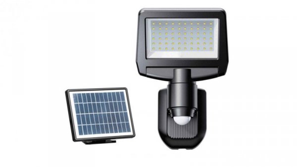 Oprawa LED solarna 10W 1100lm 4000K/neutralna IP44 z cz. zmierzchu i ruchu PIR aku. ABS/PC TOMI SOLAR 10W NW GXSO015