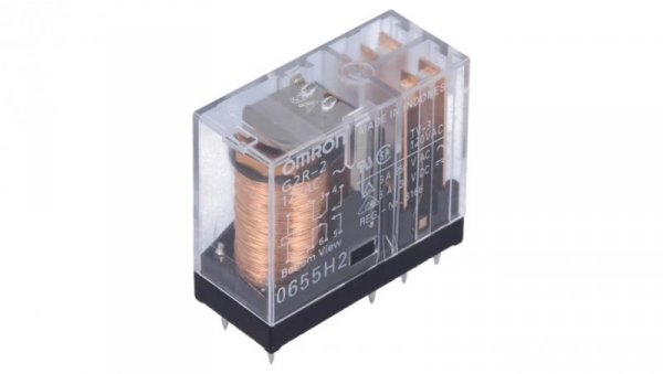 Przekaźnik elektromagnetyczny DPDT Ucewki 12VAC 5A/250VAC G2R-2 12VAC