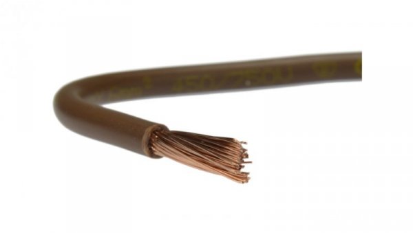 Przewód instalacyjny H07V-K / LgY 1,5 750V brązowy linka giętka Elektrokabel /100m/