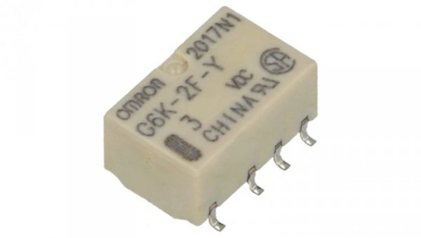 Przekaźnik elektromagnetyczny DPDT Ucewki 3VDC 0,3A/125VAC G6K-2F-Y 3VDC