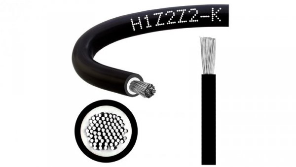Kabel solarny H1Z2Z2-K PV1-F 1,0/1,5kV 6 czarny LSOH zewnętrzny, do ziemi NEKU /100m/
